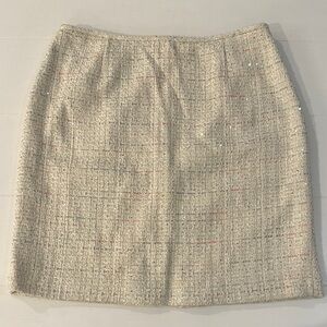 NWT - Tahari ASL Cream Tweed Pencil Skirt
